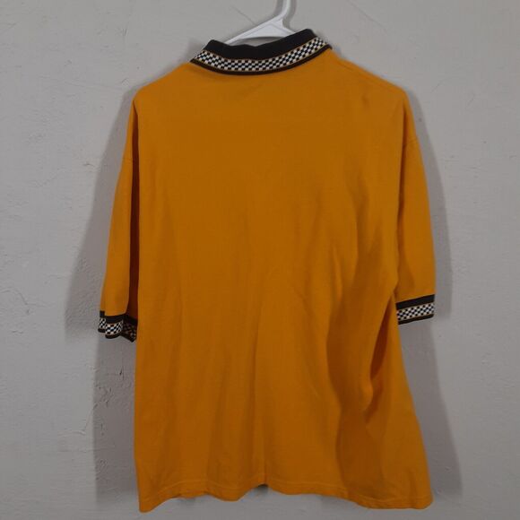 Jerzees #53 Adult Men's L Yellow Checkered Flag Collar Short Sleeve Polo... - Picture 6 of 8